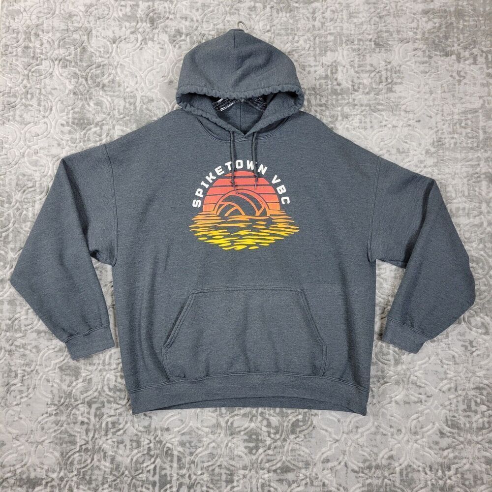 Spiketown VBC Hoodie Adult Extra Large Gray Sweatshirt Volleyball Beach
